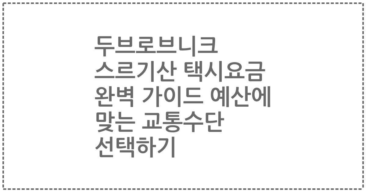 두브로브니크 스르기산 택시요금 완벽 가이드 예산에 맞는 교통수단 선택하기